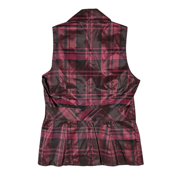 Ann Taylor Taffeta 100% Silk Ruffled Button Down Blouse - Picture 3 of 8